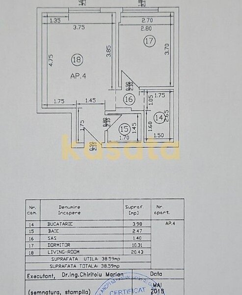 Fundeni 2 camere parter, curte 14 mp, parcare, 39 mp